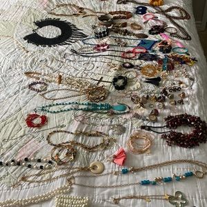 All accessories bundle, including rings, necklaces, bracelets, earrings